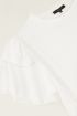 Wit shirt met kant & volantmouw