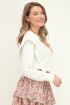 Witte sweater met schouderstukken