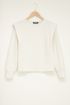 Witte sweater met schouderstukken