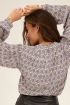 Witte blouse met blauwe bloemenprint | My Jewellery