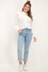 Witte blouse met doorlopende volants