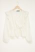 Witte wrap top met ruffles