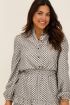 Witte blouse met zwarte grafische jaquard | My Jewellery
