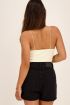 Witte hooggesloten top met spaghettibandjes | My Jewellery