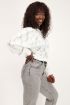 Witte jacquard top met bloemen