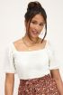 Witte jersey embroderie anglaise top | My Jewellery