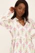 Witte jurk met gekleurde boho print en ruffles | My Jewellery