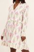 Witte jurk met gekleurde boho print en ruffles | My Jewellery