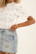 Witte kanten top met korte mouw | My Jewellery
