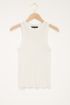 Witte mouwloze top met hoge halslijn | My Jewellery