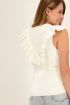 Wit mouwloos overslagvest met ruffle | My Jewellery