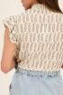 Witte paisley print top met smock & ruffles | My Jewellery