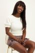 Witte smock top met ruffle pofmouw | My Jewellery