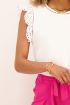 Witte top met broderie & volants | My Jewellery