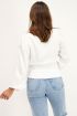 Witte top met lange mouw en smock | My Jewellery