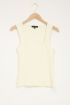 Witte top met rib & vierkante hals | My Jewellery