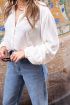 Witte blouse met kanten bandjes | My Jewellery