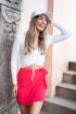 Witte crop top met ribstof & trekkoord | My Jewellery