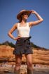 Witte top met rib & vierkante hals | My Jewellery