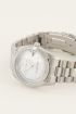 Zilver horloge met schakelband & witte wijzerplaat | My Jewellery