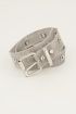 Zilverkleurige riem mesh met gaatjes