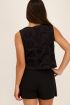 Zwart gilet met bloemen broderie | My Jewellery