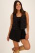 Zwart gilet met bloemen broderie | My Jewellery