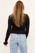 Zwart vest met v-hals & ruffles | Vest | My Jewellery