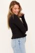 Zwart vest met v-hals & ruffles | Vest | My Jewellery