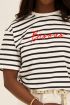 Zwart-wit gestreept T-shirt Bisous | My Jewellery