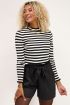 Black-white striped top featuring ruffle sleeves | Tops | My Jewellery