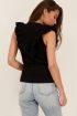 Zwart mouwloos overslagvest met ruffle | My Jewellery