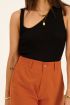 Zwarte asymmetrische top met rib structuur | My Jewellery