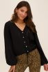 Zwarte blouse met kant & optrekkoord | My Jewellery