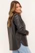 Zwarte blouse met leatherlook