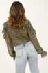 Zwarte blouse met ruffles & bloemenprint