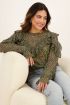 Zwarte blouse met ruffles & bloemenprint