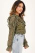 Zwarte blouse met ruffles & bloemenprint