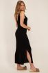 
Zwarte bouclé maxi jurk met split | My Jewellery
