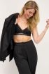 Zwarte bralette met kanten bloemen
