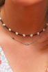 zwarte choker madeliefjes, kralen choker