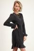 Zwarte cupro jurk met ruffles | My Jewellery