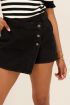 Zwarte denim skort met overslag | My Jewellery