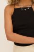 Zwarte hooggesloten top met spaghettibandjes | My Jewellery