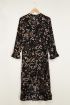 Zwarte jurk met bloemenprint & ruffles