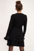 Zwarte jurk met glitter & ruffle mouw  | My Jewellery 