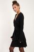 Zwarte jurk met glitter & ruffle mouw | My Jewellery