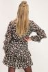 Zwarte jurk met luipaard print & ruffles