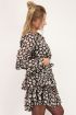 Zwarte jurk met luipaard print & ruffles