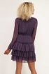 Zwarte jurk met ruffle & kleine hartjes